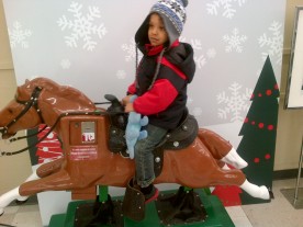 saturday morning shopping. bonus: penny pony ride for k + rexy!