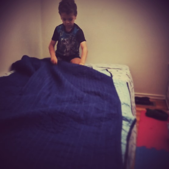 #milestones: k makes his bed
